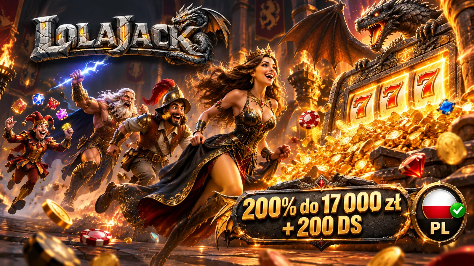 Lolajack Casino — bonus powitalny 200% do 17 000 zł i 200 darmowych spinów